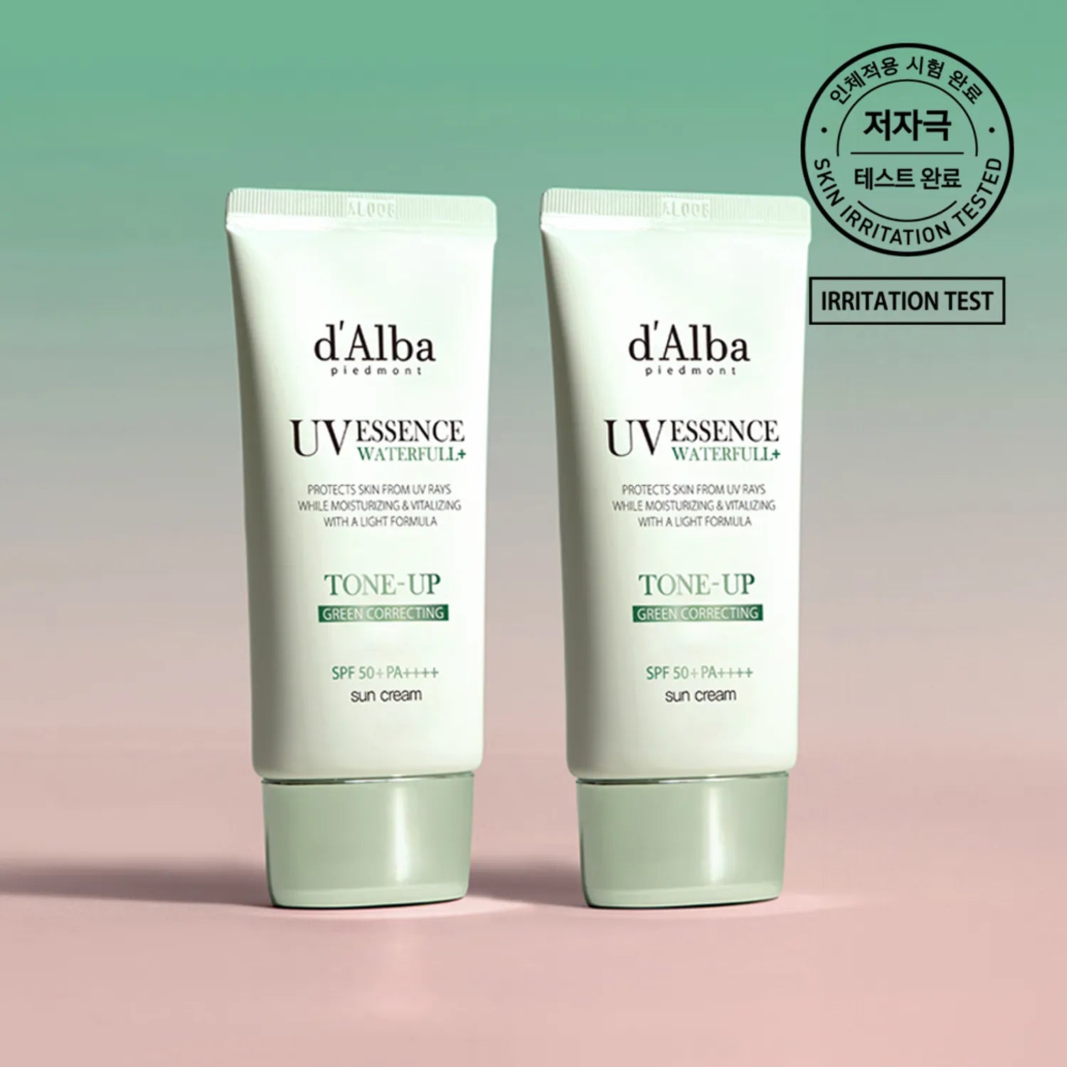 d'Alba Waterfull Tone Up Sun Cream (Green Correcting) Duo Set (50ml+50ml)