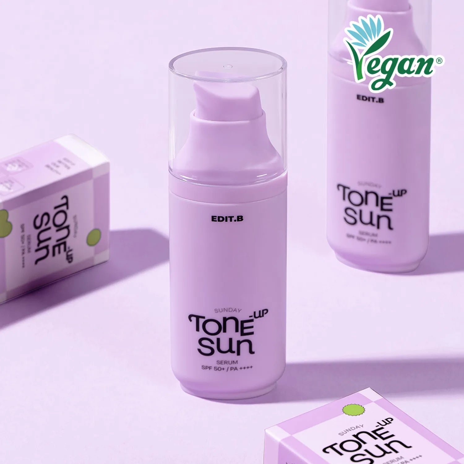 EDIT.B Sunday Tone Up Sun Serum #Purple 55ml SPF50+ PA++++