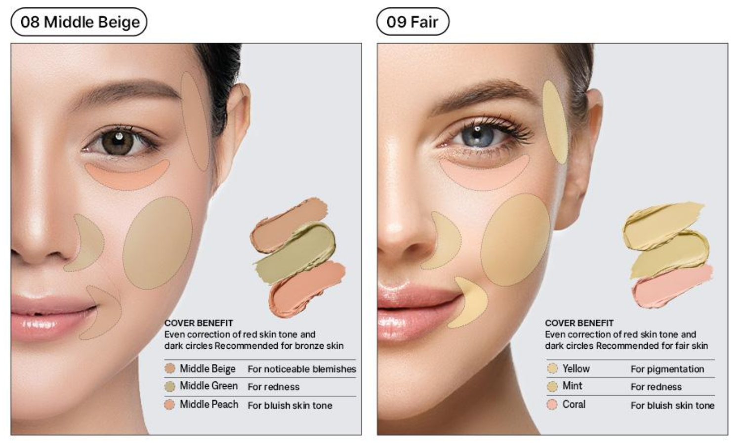 THE SAEM Cover Perfection Triple Pot Concealer (10 Options)