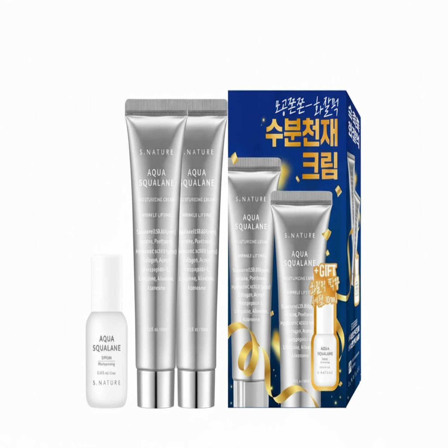 S.NATURE Aqua Squalane Moisturizing Cream 60ml Limited Set (+60ml+Serum 10ml)