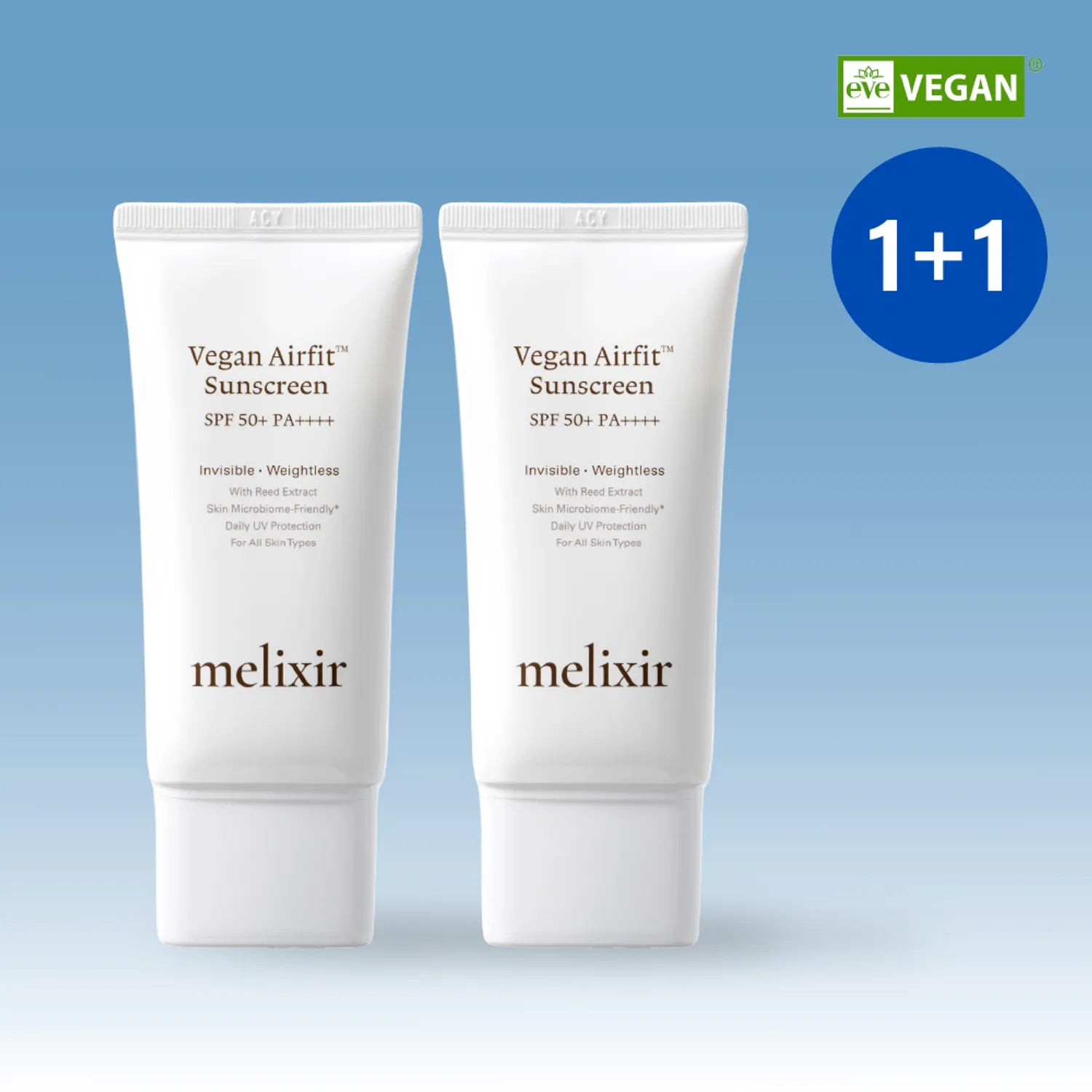 melixir Vegan Airfit Sunscreen (SPF 50+ PA++++) 50ml*2ea