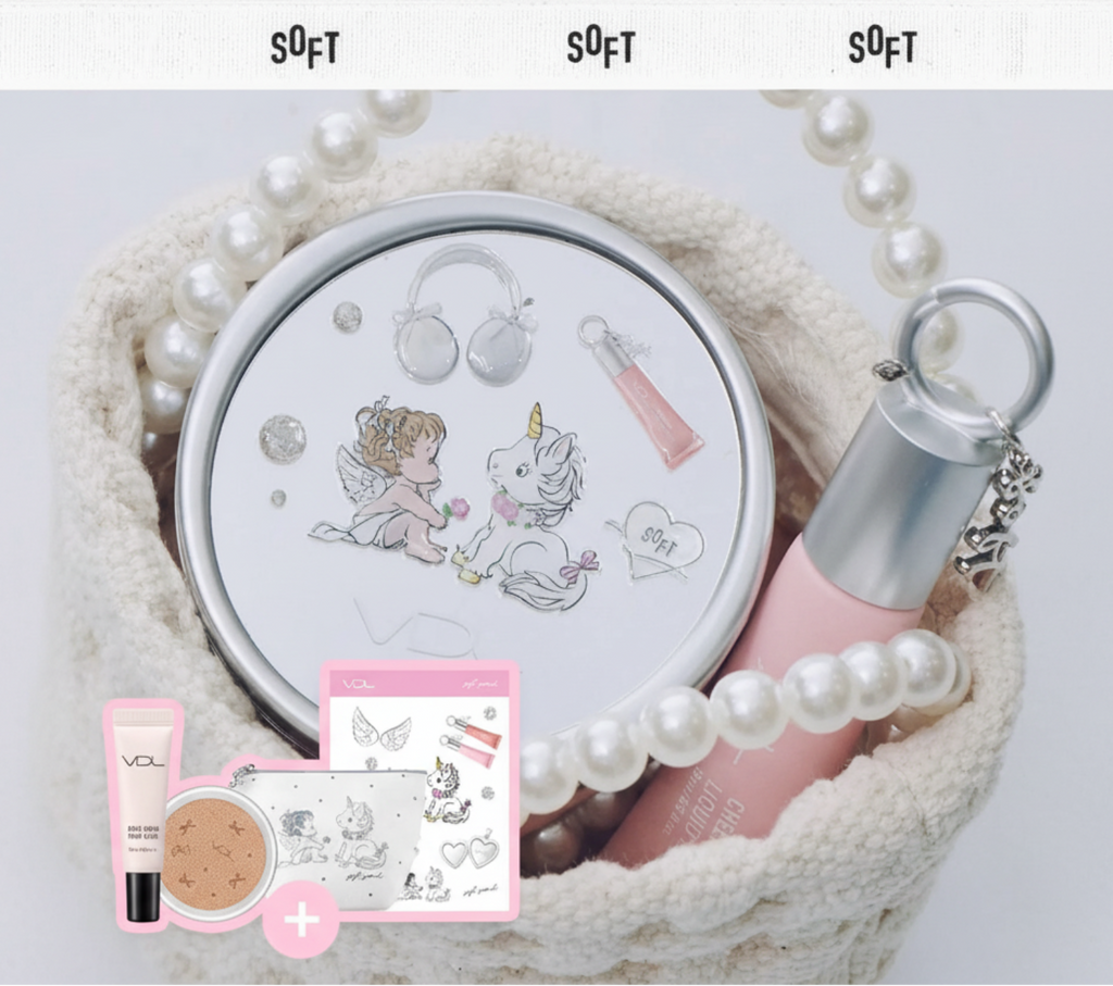 VDL Cover Stain Perfecting Cushion Refill Set (+Pouch+Rose PDRN Prep Base Mini)