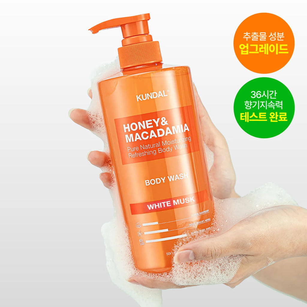 KUNDAL Honey & Macadamia Natural Body Wash 500ml (3 Options)