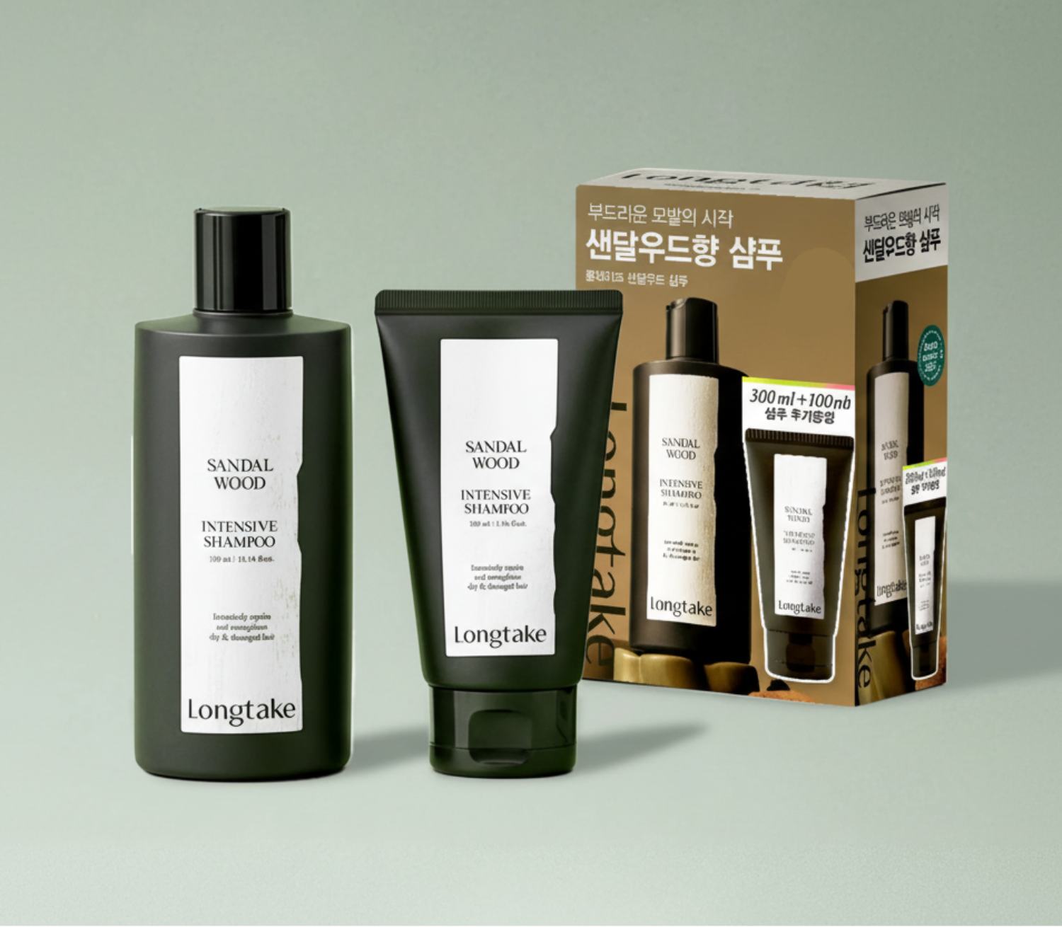 Longtake Shampoo 300mL (Set/Single) (Sandalwood/Black Tea & Fig/Basil & Vetiver)