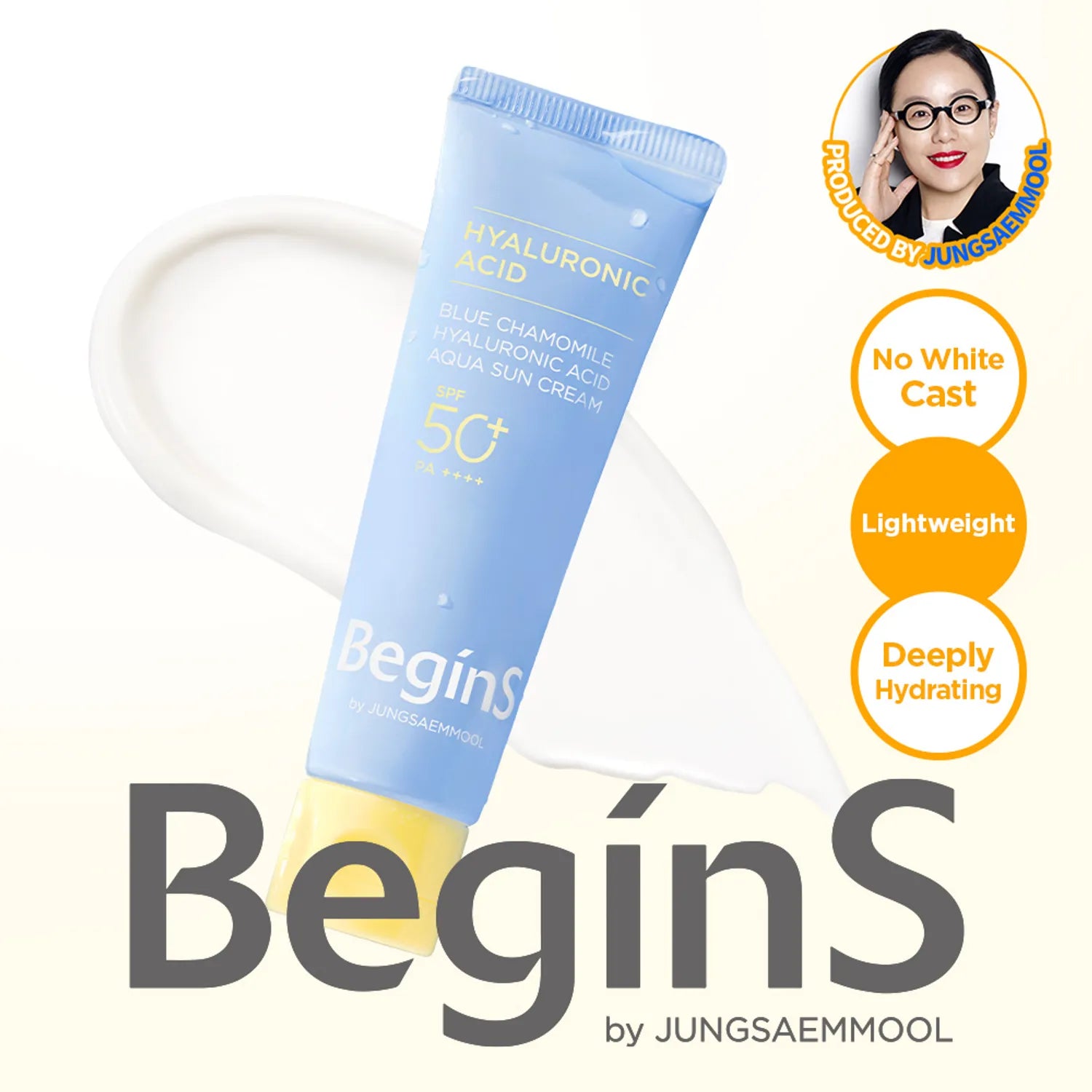 begins by JUNGSAEMMOOL Blue Chamomile Hyaluronic Acid Aqua Sun Cream 50ml