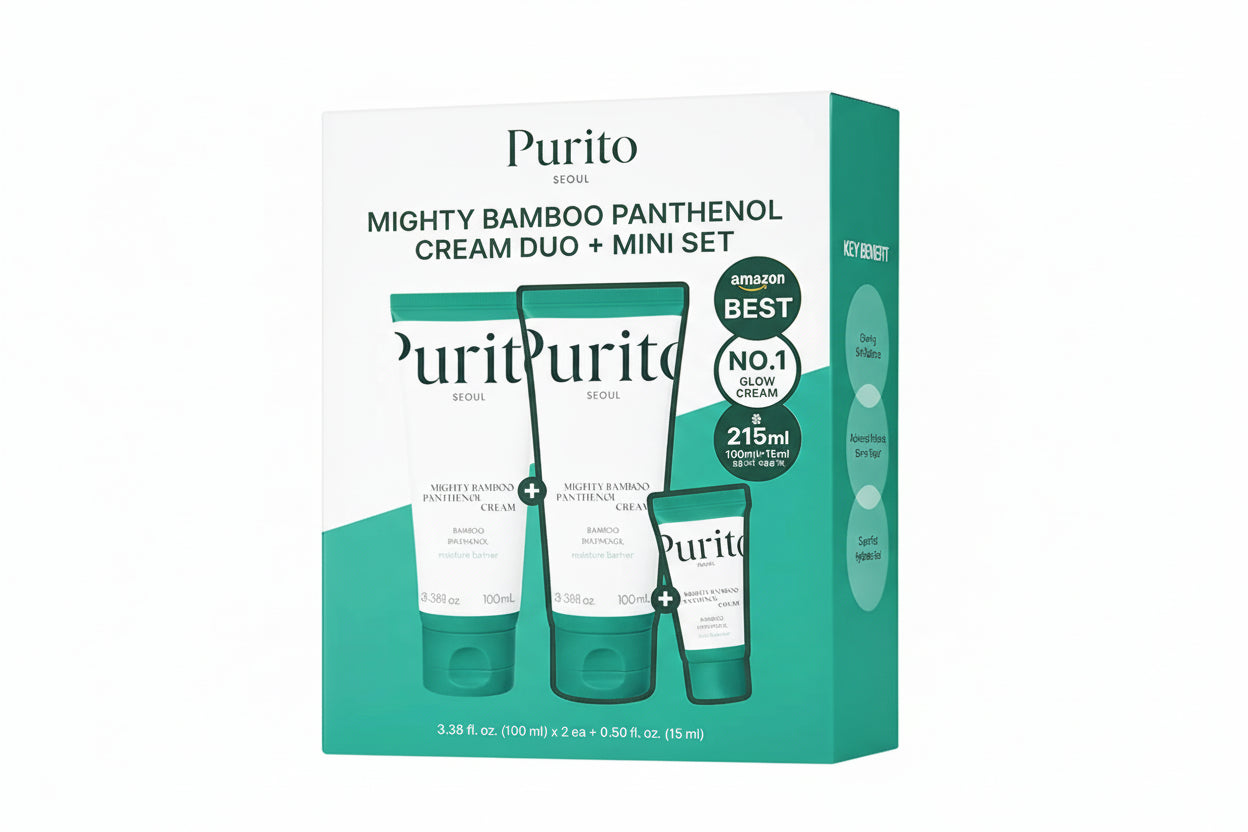Purito Seoul Mighty Bamboo Panthenol Cream 100ml Duo Set (+15ml)