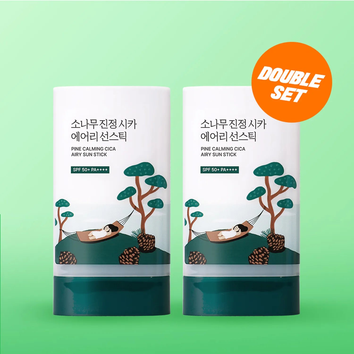 ROUND LAB Pine Calming Cica Airy Sun Stick 19g Double Set