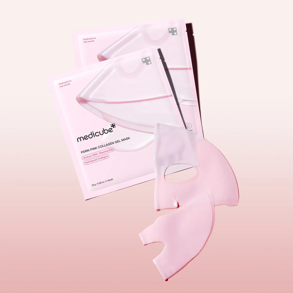 medicube PDRN Pink Collagen Gel Mask Sheet 4ea Set (+Turmeric Brightening Gel Mask Sheet 1ea)
