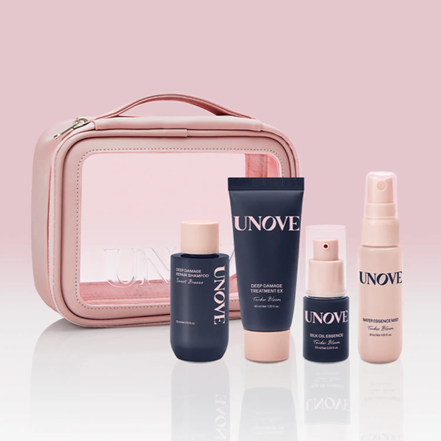 UNOVE Travel Kit (Shampoo 52ml+Treatment 40ml+Oil Essence 10ml+Mist 30ml)