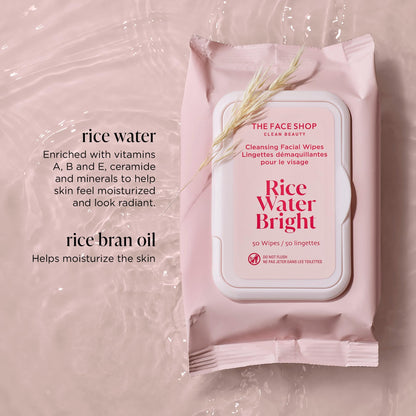 Rice Water Vegan Disposable Makeup Remover Wipes