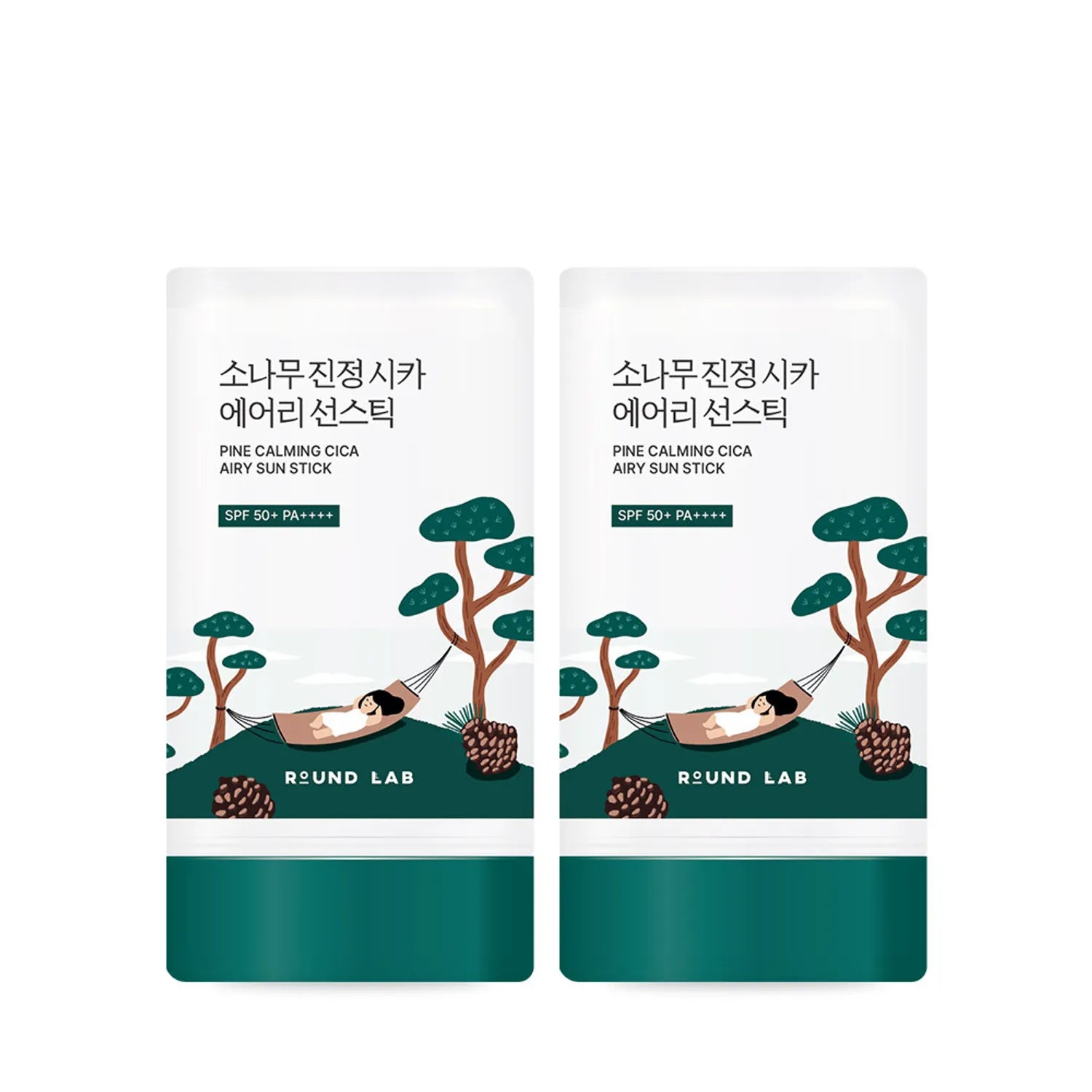 ROUND LAB Pine Calming Cica Airy Sun Stick 19g Double Set