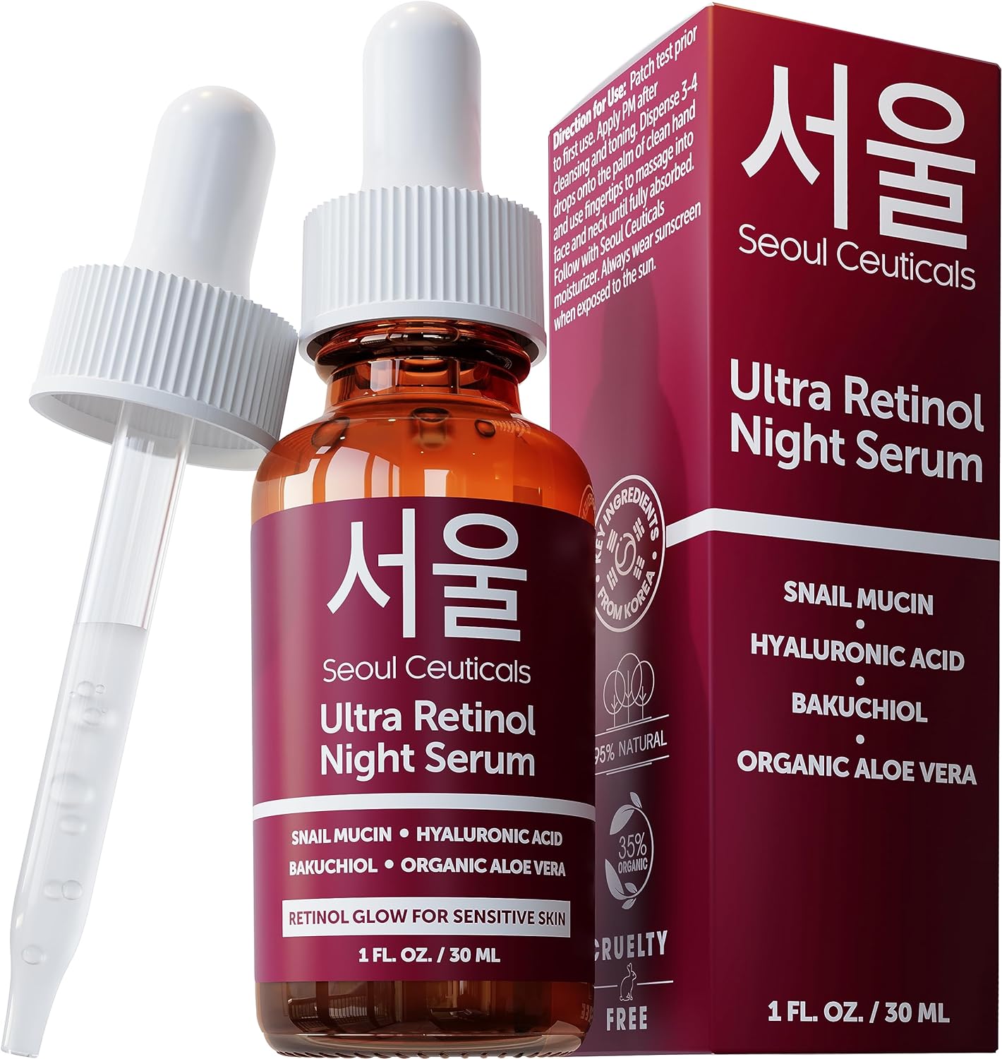 SeoulCeuticals 1% Retinol + 97.5% Snail MucinNight Serum