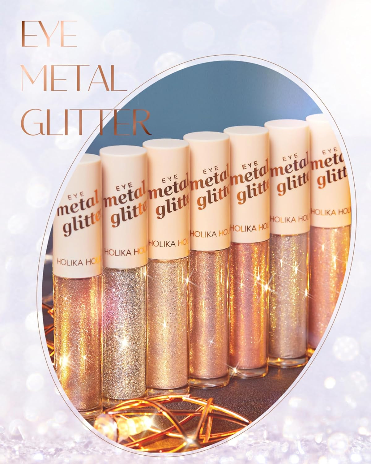 Eye Metal Glitter Eyeshadow - Liquid, Quick-Drying, Long Lasting, No Smudge or Flake - Shimmering & Luminous Eye Shadow - Ideal for Glamorous Eye Makeup Looks (01 STELLA DUST)