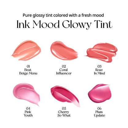 Peripera Ink Mood Glowy Tint, Lip-Plumping, Naturally Moisturizing, Lightweight, Glow-Boosting, Long-Lasting, Comfortable, Non-Sticky, Mask Friendly, No White Film (03 ROSE in MIND)