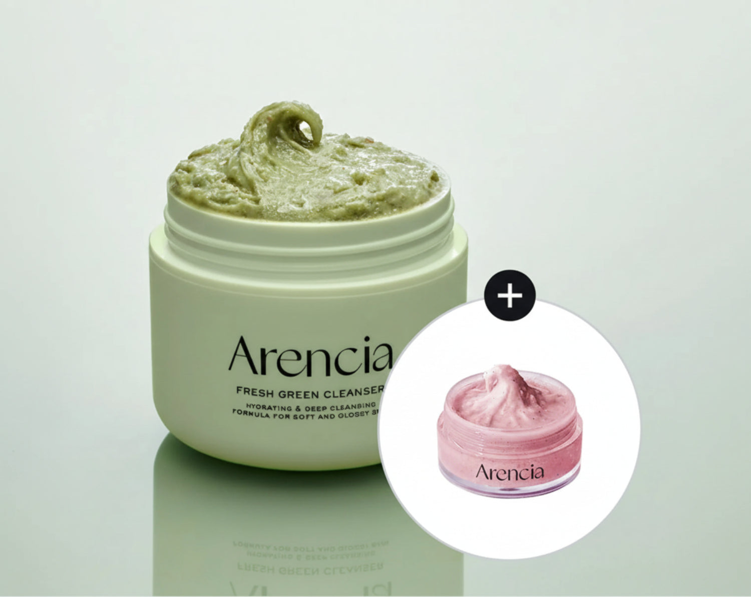 Arencia Fresh Green Rice Mochi Cleanser 120g Set (+Rosehip Cleanser 15g)