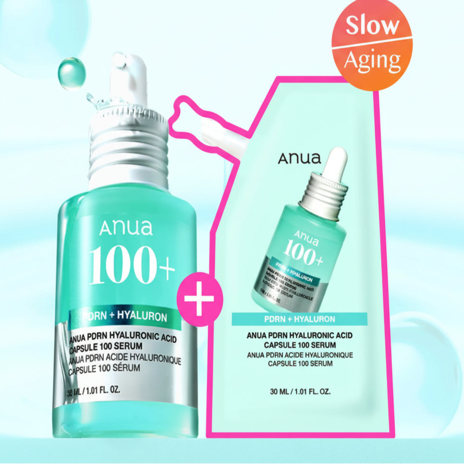 Anua PDRN Hyaluronic Capsule 100 Serum 30ml Refill Set