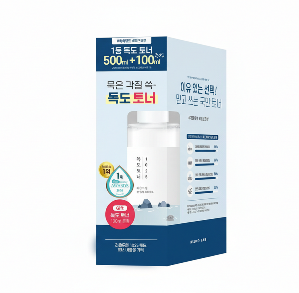 ROUND LAB 1025 Dokdo Toner Jumbo Size 500ml (Free Gift: Toner 100ml)