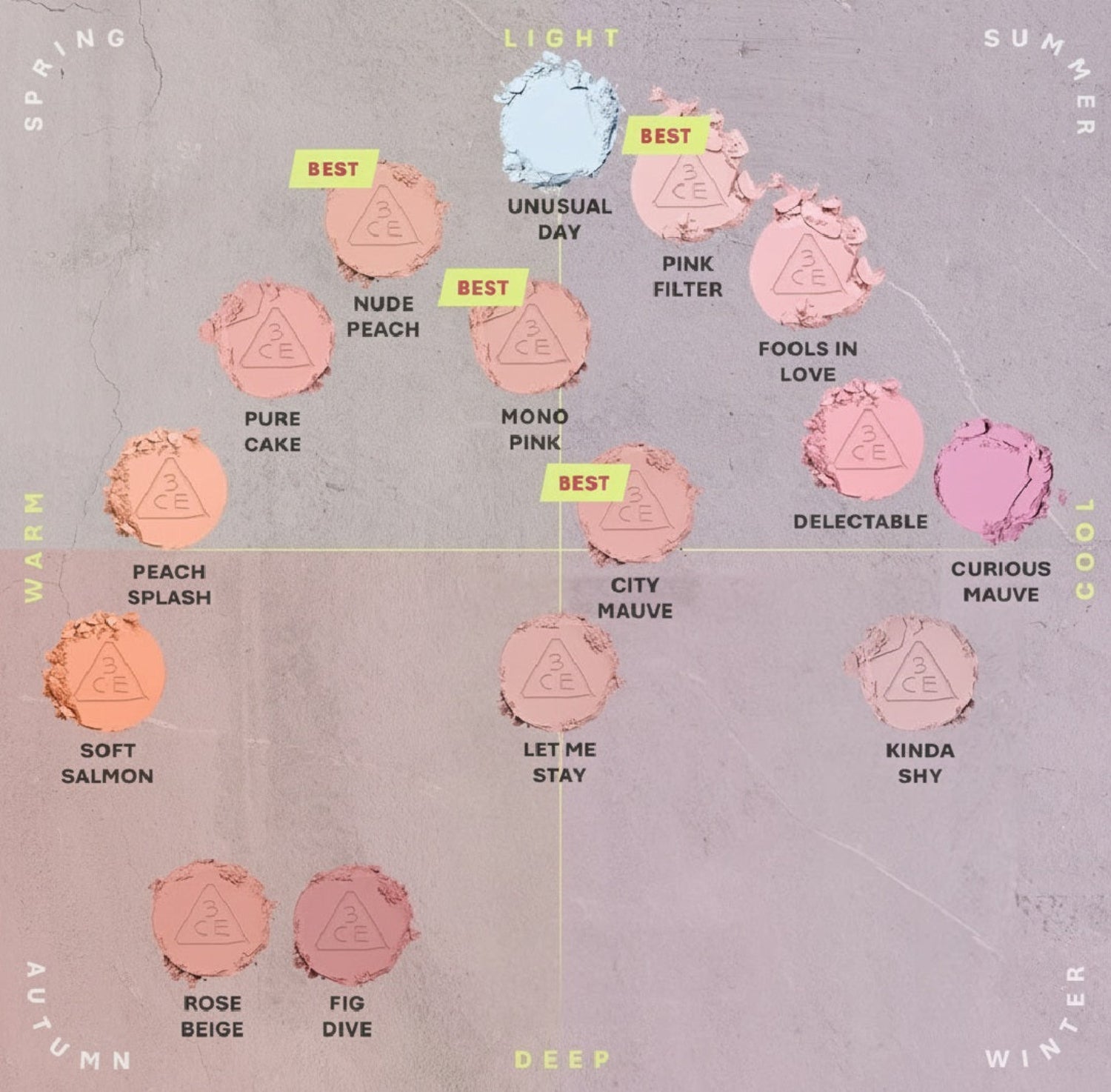3CE Mood Recipe Face Blush (Set/Single) (10 Options)