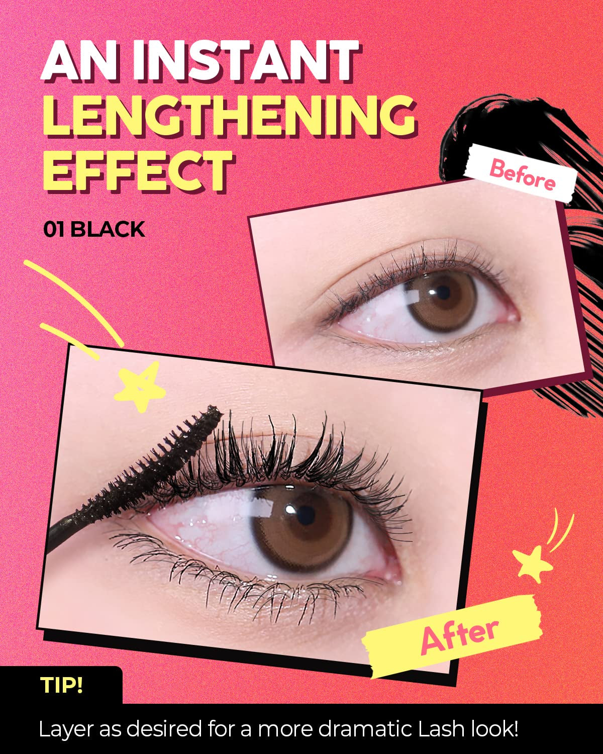 Natural Lengthening Black Mascara Volume and Length