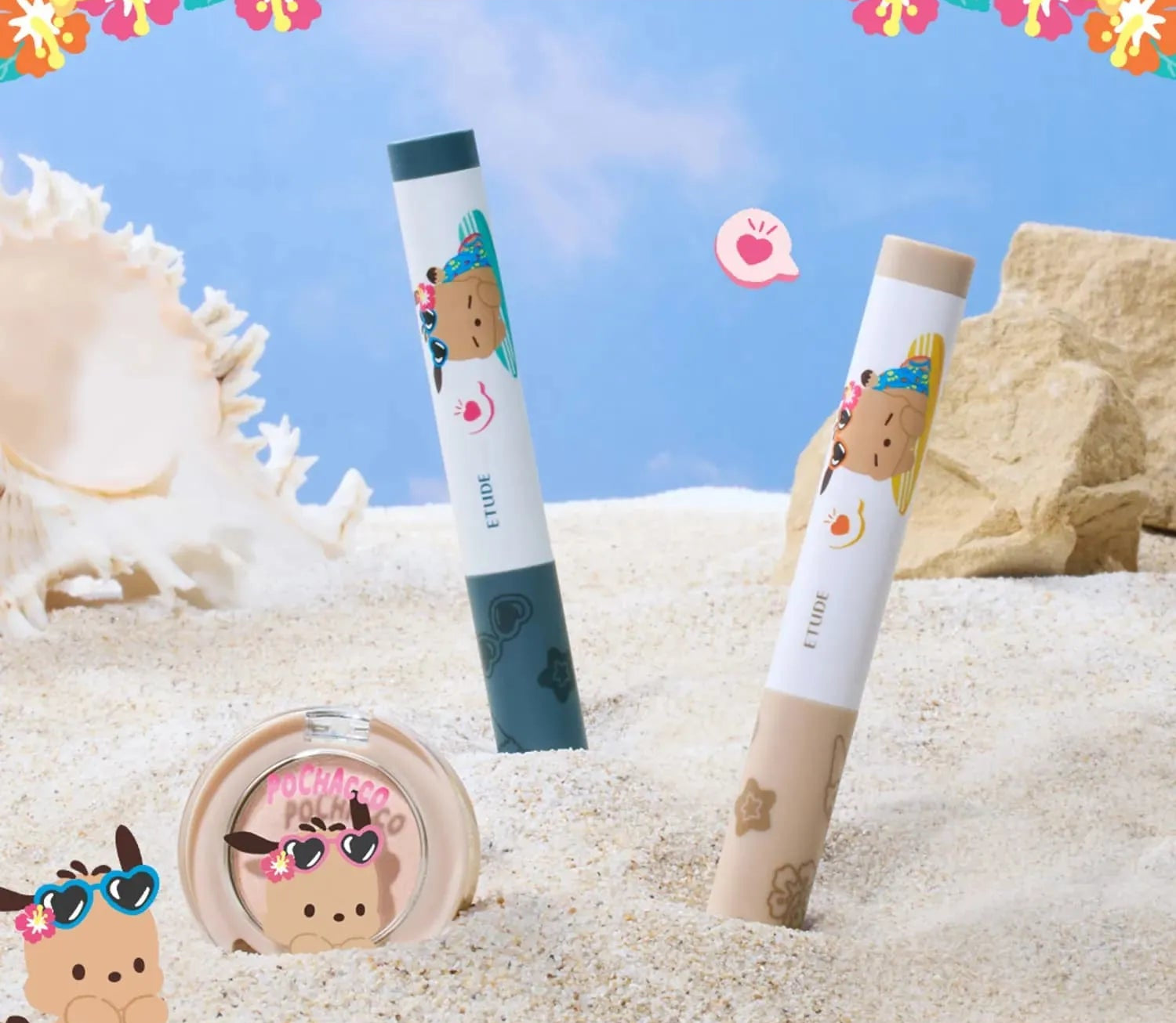 ETUDE X TANNING SANRIO SET (Cushion, Fixer Mist, Re-born Maker, Jelly Balm, Highlighter, Tint)