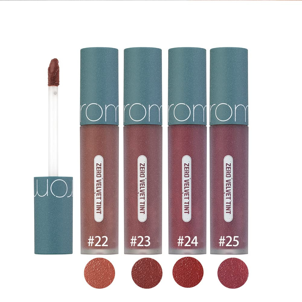 Rom&Nd Zero Velvet Tint 22 GRAIN NUDE, Velvety Matte Finish, Liquid Lip Tint, Long Lasting, Creamy, Non-Drying, Smudge-Proof, Richly Pigmented, Smooth Texture