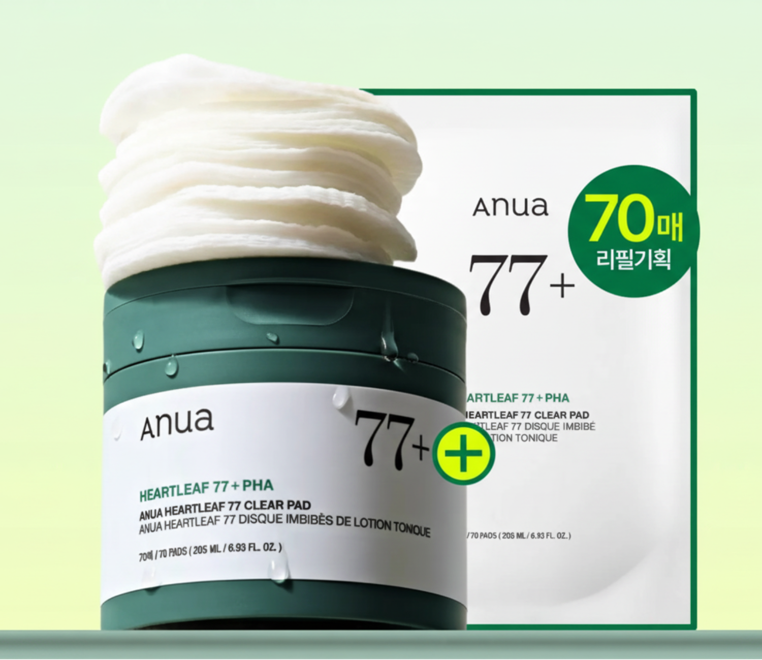 Anua Heartleaf 77 Clear Pad 70P Set (+Refill 70P)
