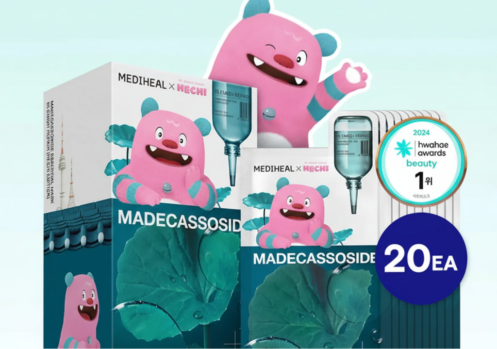 MEDIHEAL Madecassoside Essential Mask Sheet Blemish Repair 20ea (Seoul Mascot, HECHI Collaboration)