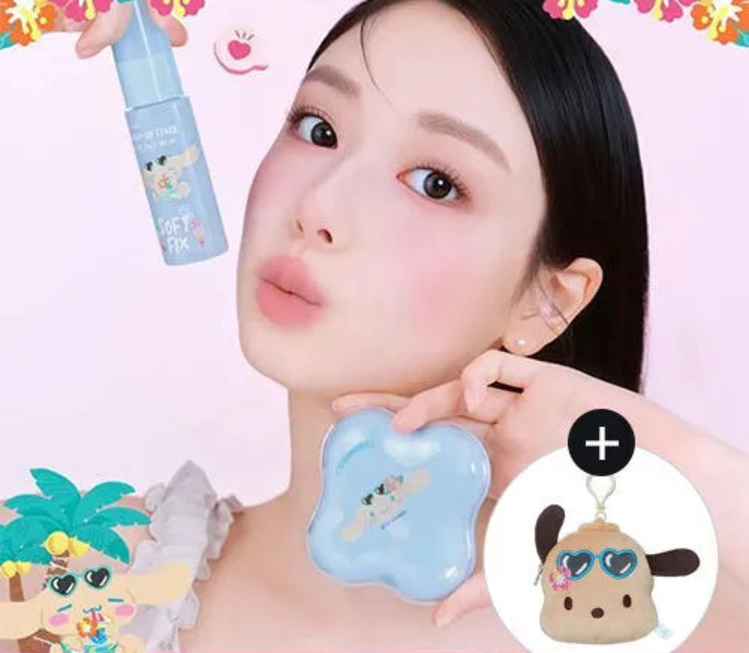 ETUDE X TANNING SANRIO SET (Cushion, Fixer Mist, Re-born Maker, Jelly Balm, Highlighter, Tint)