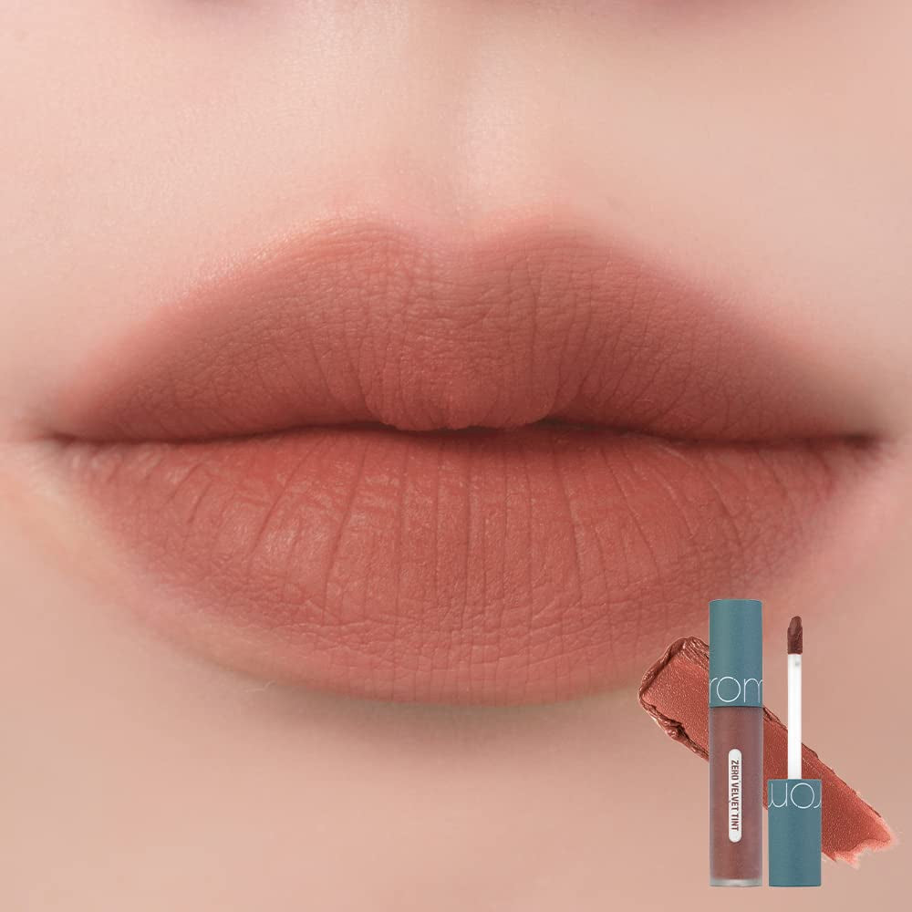 Rom&Nd Zero Velvet Tint 22 GRAIN NUDE, Velvety Matte Finish, Liquid Lip Tint, Long Lasting, Creamy, Non-Drying, Smudge-Proof, Richly Pigmented, Smooth Texture