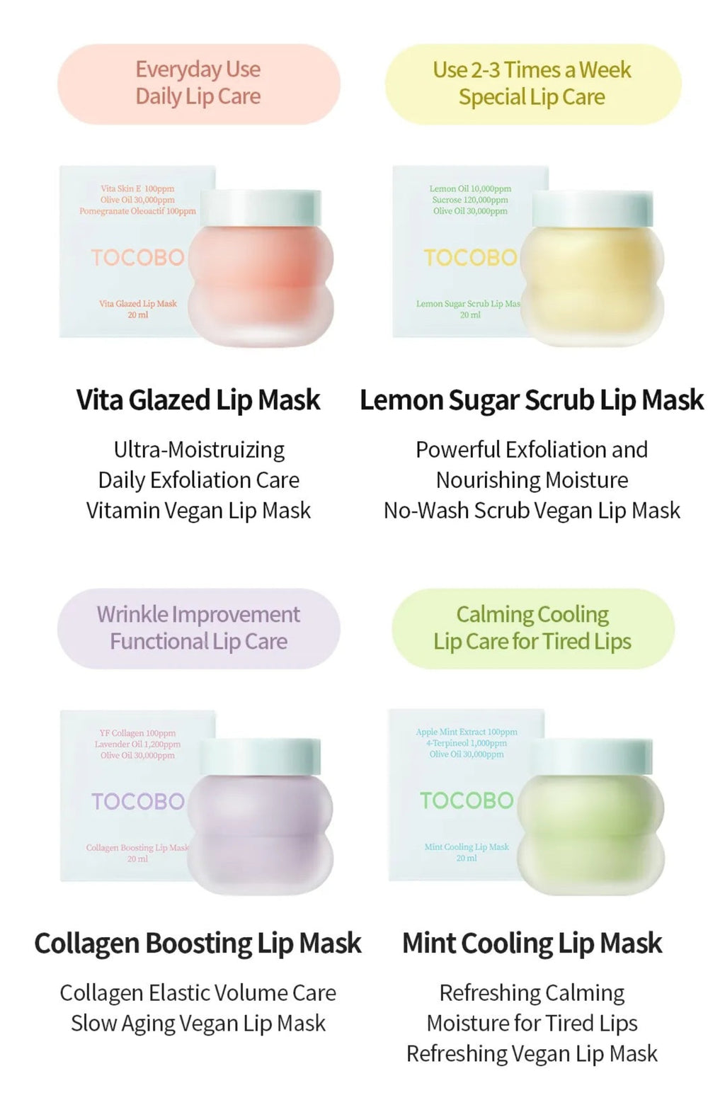 TOCOBO Lip Mask 20mL (4 Options)
