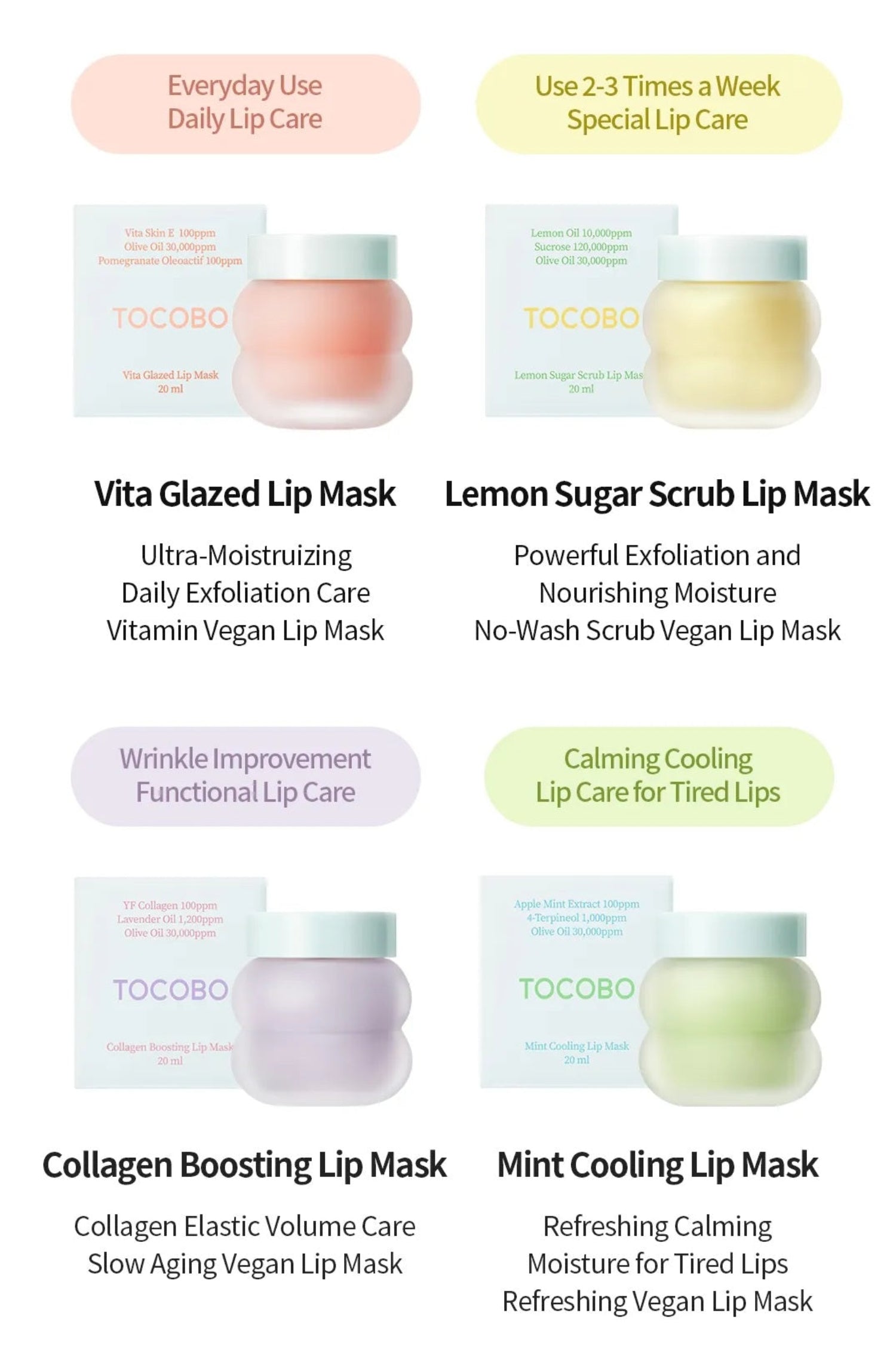 TOCOBO Lip Mask 20mL (4 Options)
