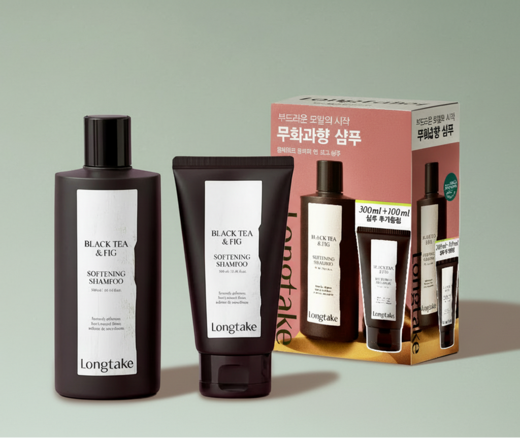 Longtake Shampoo 300mL (Set/Single) (Sandalwood/Black Tea & Fig/Basil & Vetiver)