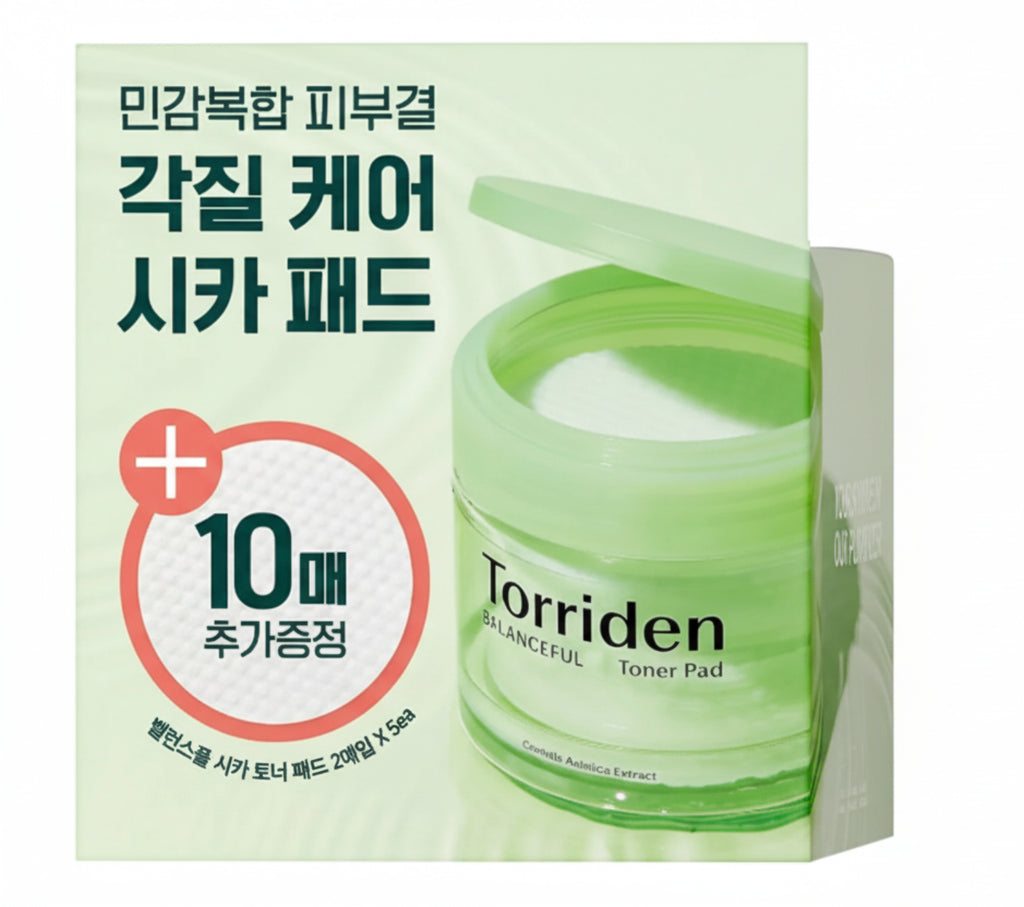 Torriden Balanceful Cica Toner Pad 60 Pads Special Set (+10 Pads)